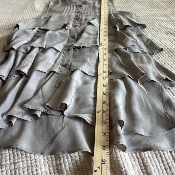 Anthropologie Ya Da Sleeveless Tunic Top Women Large 100% Silk Layered Luxury - Picture 11 of 12